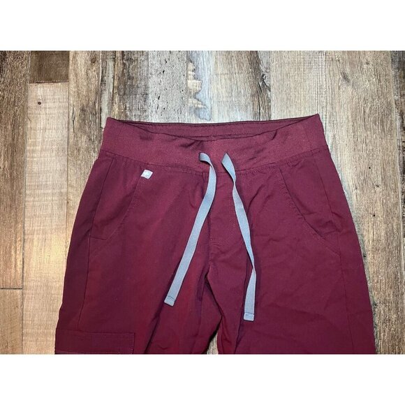 FIGS Burgundy Womens HIGH WAISTED ZAMORA Jogger SCRUB PANTS Size XXS Regular NWT - Picture 6 of 6